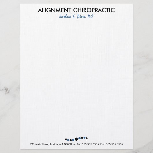 Moderne Stippen Chiropractic Letterhead Persoonlijk Briefhoofd (Voorkant)
