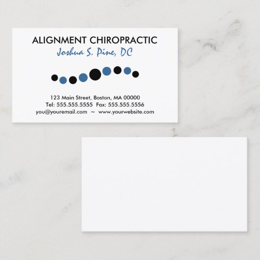 Moderne Stippen Chiropraktijk Visitekaartjes (Voorkant / Achterkant)