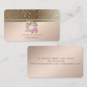 Moderne Stippen Confetti Bloemen Naaimachine Cat Visitekaartje (Voorkant / Achterkant)