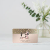 Moderne Stippen Confetti Bloemennaaimachine Visitekaartje (Staand voorkant)