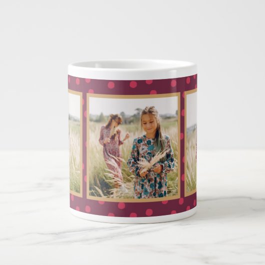 Moderne Stippen drie foto Grote Koffiekop (Voorkant)