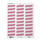Moderne Stippen en cirkels roze diagonaal lint Etiket (Full Sheet)