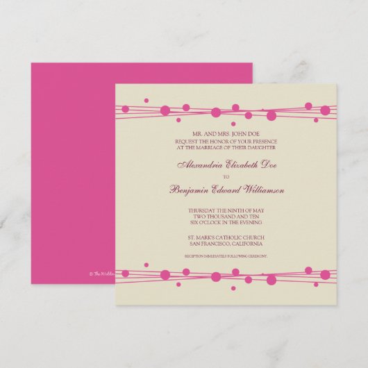 Moderne Stippen en rietweduwenuitnodiging 2 (fusch Kaart (Voorkant / Achterkant)