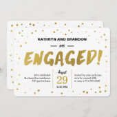 Moderne Stippen Engagement Party of Shower Invitat Kaart (Voorkant / Achterkant)