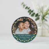 Moderne Stippen Frame Sieraad Goud Teal 2 Foto Feestdagenkaart (Staand voorkant)