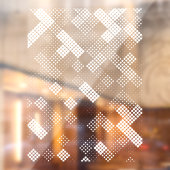 Moderne Stippen Geometrische halftoonpatroonprivac Raamsticker (Vel 2)