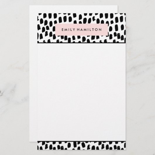 Moderne Stippen | gepersonaliseerd briefpapier (Voorkant / Achterkant)