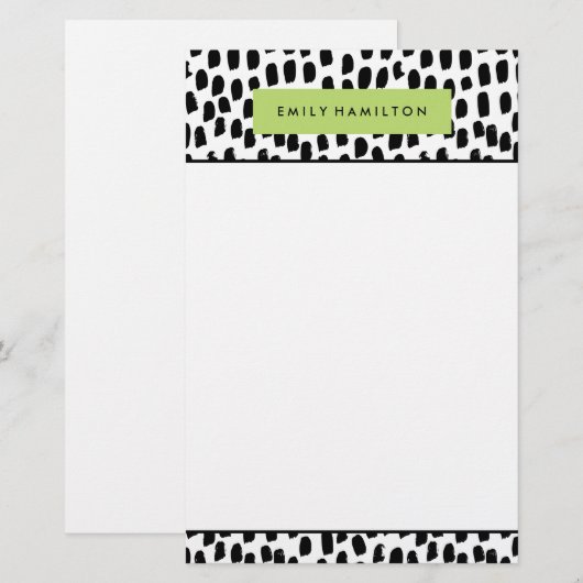 Moderne Stippen | gepersonaliseerd briefpapier (Voorkant / Achterkant)
