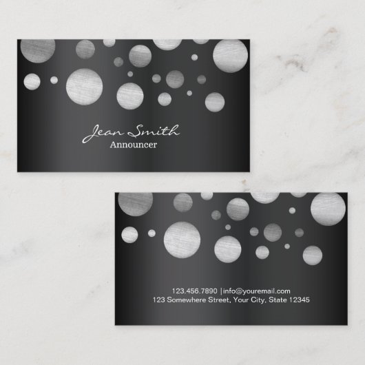 Moderne Stippen in zwart-wit Visitekaartje (Voorkant / Achterkant)