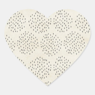 Moderne Stippen, ivoren en zwarte kleine puntjes a Hart Sticker