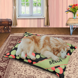Moderne Stippen Kleurrijk Patroon Gepersonaliseerd Hondenbed