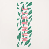 Moderne stippen met groene bladeren plant namaste yogamat (Voorkant)