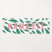 Moderne stippen met groene bladeren plant namaste yogamat (Voorkant (horizontaal))