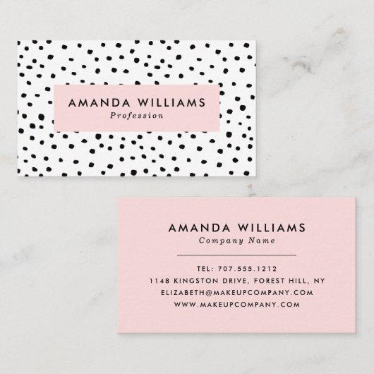 Moderne Stippen met inktpatroon Visitekaartje (Voorkant / Achterkant)