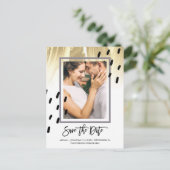 Moderne Stippen met penseelstreken Bewaar de datum Uitnodiging Briefkaart (Staand voorkant)