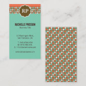 Moderne Stippen Monogram Aangepaste Visitekaartjes (Voorkant / Achterkant)
