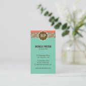 Moderne Stippen Monogram Aangepaste Visitekaartjes (Staand voorkant)