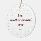 Moderne Stippen op maat Beste schoonbroer ooit Keramisch Ornament (Links)