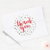 Moderne Stippen Rode Waterverf Dank u Stickers (Envelop)