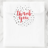 Moderne Stippen Rode Waterverf Dank u Stickers (Tas)