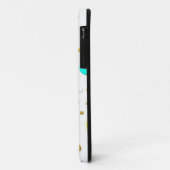 Moderne Stippen Turquoise Geel Wit Goud Fun Design Case-Mate iPhone Case (Achterkant/links)