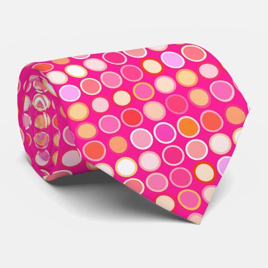 Moderne Stippen uit de middeleeuwen - diepe roze e Stropdas (Opgerold)