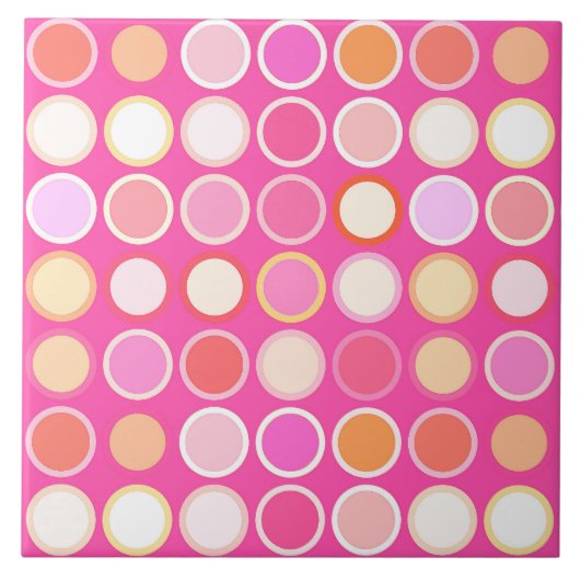 Moderne Stippen uit de middeleeuwen - diepe roze e Tegeltje (Voorkant)