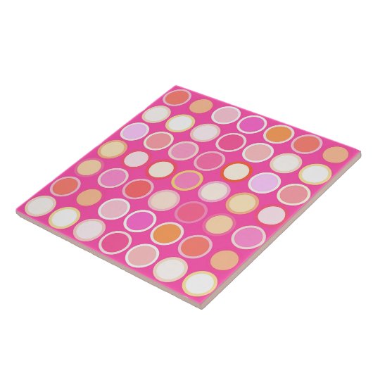 Moderne Stippen uit de middeleeuwen - diepe roze e Tegeltje (Zijkant)