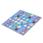 Moderne Stippen uit de middeleeuwen - sky blue & m Tegeltje (Zijkant)