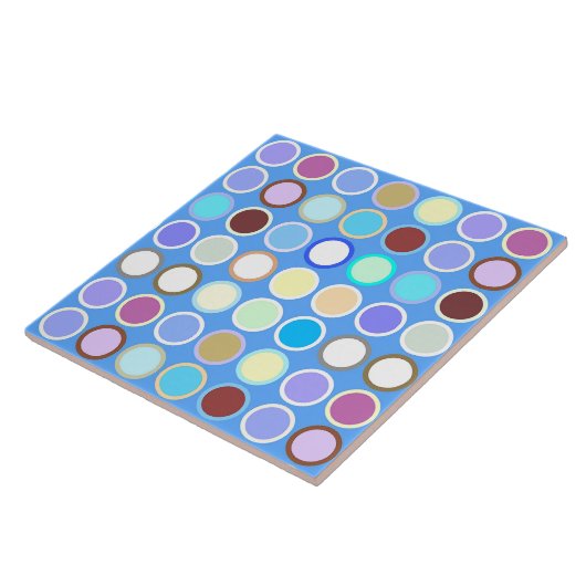 Moderne Stippen uit de middeleeuwen - sky blue & m Tegeltje (Zijkant)