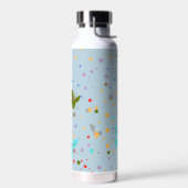 Moderne Stippen & Vlinder Lichtblauw Waterfles (Links)
