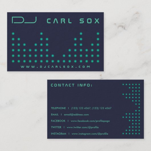 Moderne stippen voor equalizer visitekaartje (Voorkant / Achterkant)