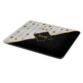 Moderne Stippen voor zwart, wit en goud Snijplank (Hoek)