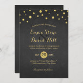 Moderne Stippen voor zwarte en gouden Confetti Kaart (Voorkant / Achterkant)