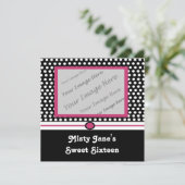 Moderne Stippen zoete zestien-partijenuitnodiginge Kaart (Staand voorkant)