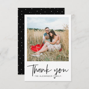 Moderne Stippen Zwart en Wit Bedankt Script Foto