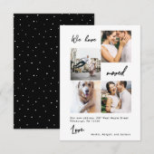 Moderne Stippen Zwart Verandering van adres Foto Bedankkaart (Voorkant / Achterkant)