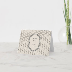 Moderne Stippenframe Elegant Neutraal Zwart Wit Ch Bedankkaart