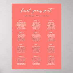 Moderne Stoere Levendige Koraalrode Trouw Stoelenp Poster