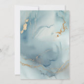 Moderne Stof Blauw Gouden Oceaangolven Strand Brui Kaart (Achterkant)