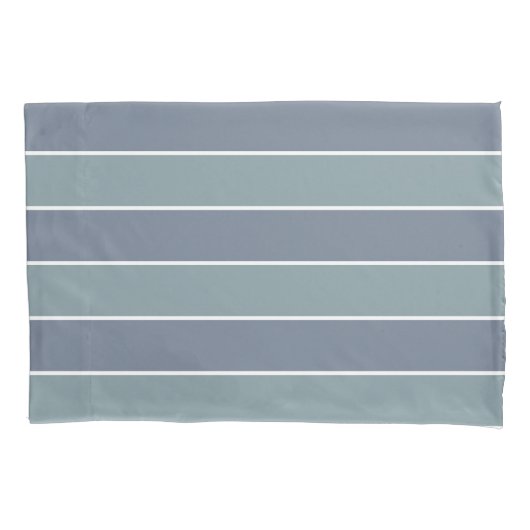 Moderne Stof Blauw Groen Strepen Kussensloop (Voorkant-Links)