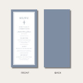 Moderne Stof Blauw Kruis Jongen Eerste Communie Menu