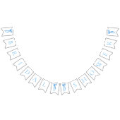 Moderne Stof Blauw Lint Bruidsfeest Bunting Banner (Alle)