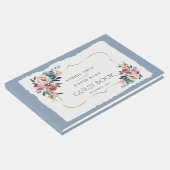 Moderne Stof Blauw Misty Rose Trouw  Gastenboek (Hoek)