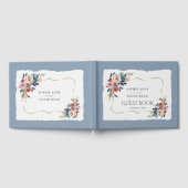 Moderne Stof Blauw Misty Rose Trouw  Gastenboek (Volledig)