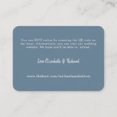 Moderne Stof Blauw RSVP QR Code Trouwwebsite Informatiekaartje (Achterkant)