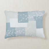 Moderne Stof Blauw Witte Botanische Accent Kussen (Voorkant)