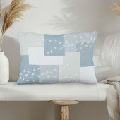 Moderne Stof Blauw Witte Botanische Accent Kussen