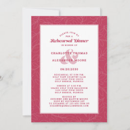 Moderne Stof Blauw Witte Trouw Rehearsal Dinner I Kaart