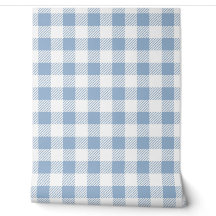 Moderne Stof Blauwe Gingham Ruiten